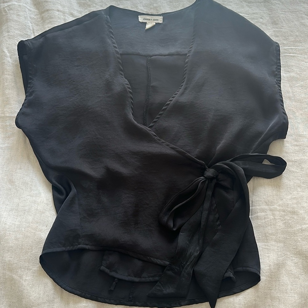 Urban Outfitters Black Wrap Top